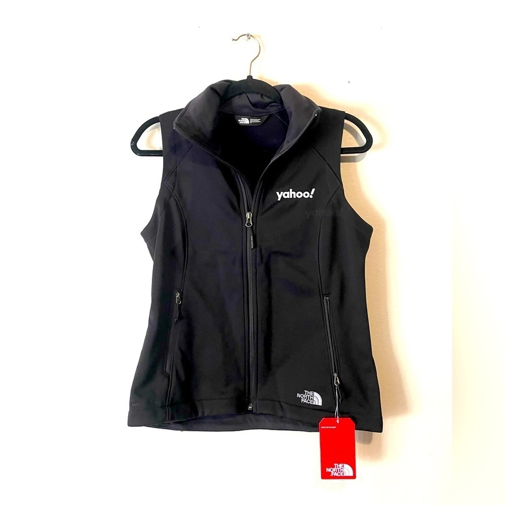 New The North Face Ridgewall Vest Womens Small Black Full Zip Soft‎ Shell Logo